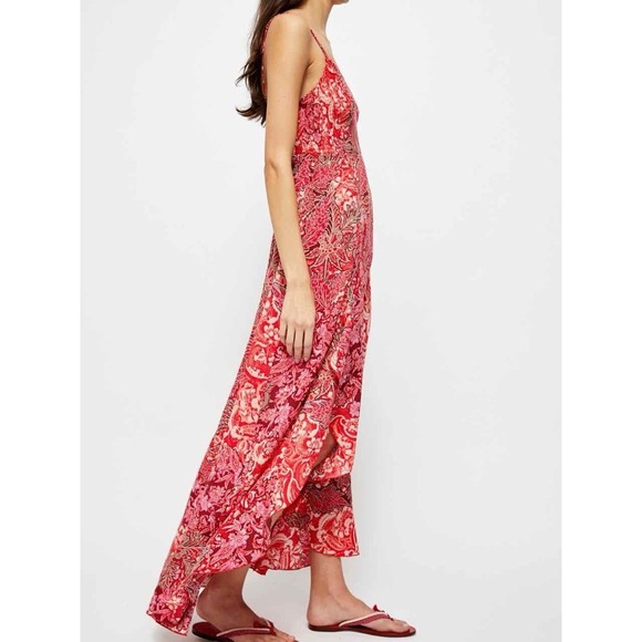 FREE PEOPLE Intimately Forever Yours Smocked Slip Dress Maxi Floral‎ Medium - Picture 6 of 16